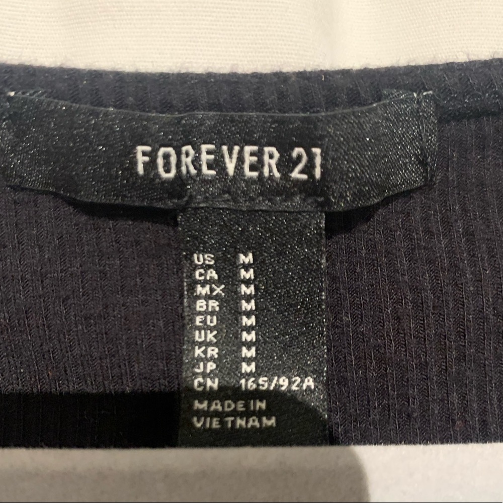 Forever 21 Black Top with tied sleeves! - Picture 3 of 3